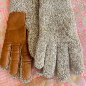Eddie Bauer Gray and Brown wool Gloves